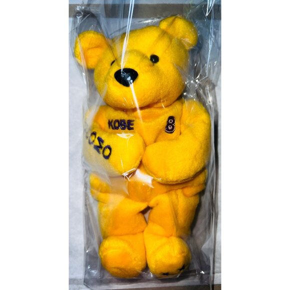 Kobe Bryant Commemorative Yellow Plush Teddy Bear With Embroidered Details 8” - Picture 1 of 2